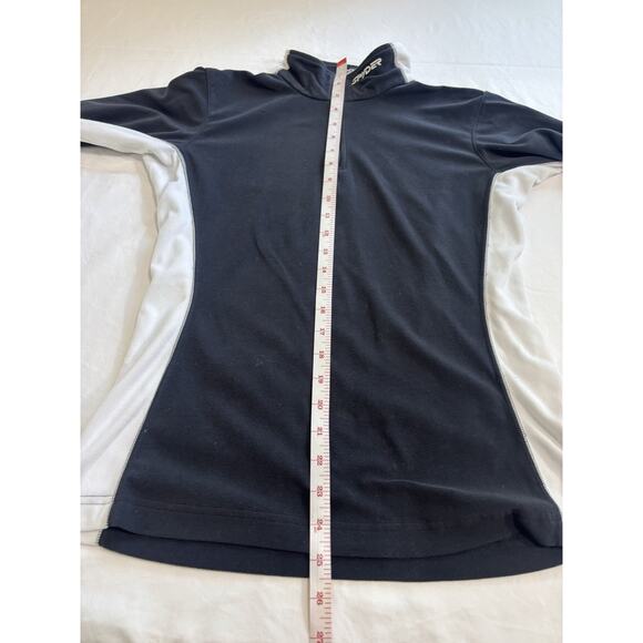 Spyder Sweater Womens Sz 12 Black White Core Sweater 1/4 Zip Jacket Embroidered - Picture 8 of 8